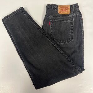 Vintage Levi's 550 Relaxed Fit Tapered Leg Black Jeans 2000 Y2K  Made in USA 18W
